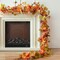 Fall Decor Artificial Maples Leaf Pumpkin Garland 10FT Autumn Maple Vines Garland Thanksgiving Halloween Harvest Decorations for Home Porch Mantle Fireplace Farmhouse Outdoor Indoor (10FT,Maple)